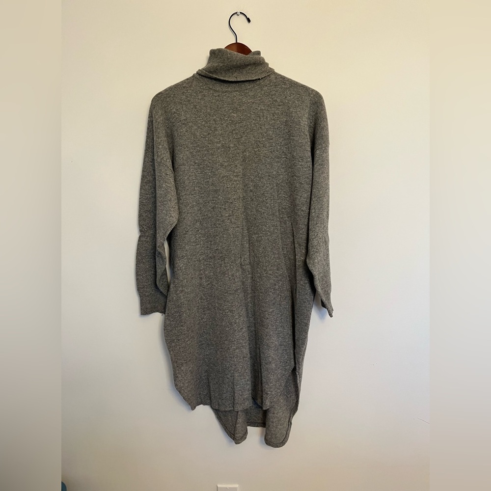 Vintage Jump Eve Roth lambswool Gray Turtleneck Sweater dress size large - Picture 3 of 9
